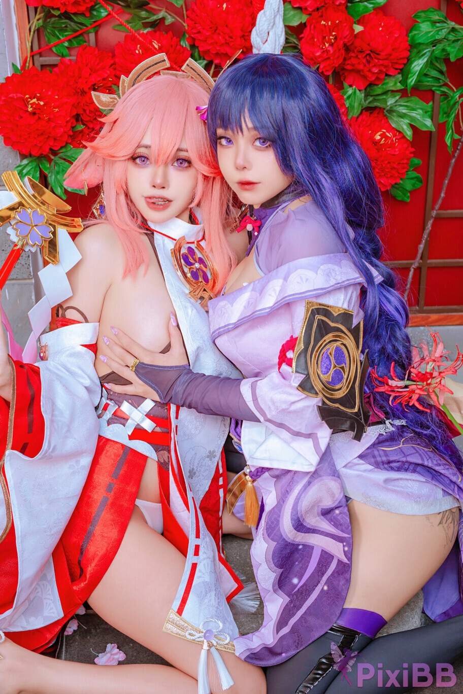 Coser-Byoru-Yae-Miko-x-Raiden-Shogun-PixiBB.COM-013