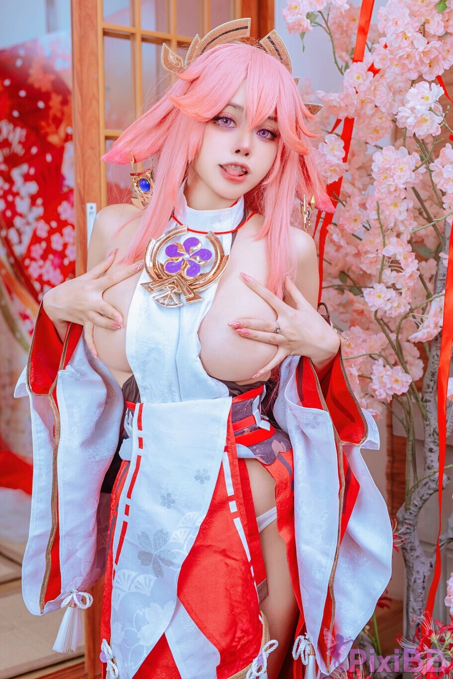 Coser-Byoru-Yae-Miko-x-Raiden-Shogun-PixiBB.COM-067