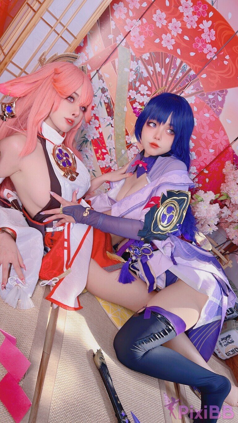 Coser-Byoru-Yae-Miko-x-Raiden-Shogun-PixiBB.COM-074