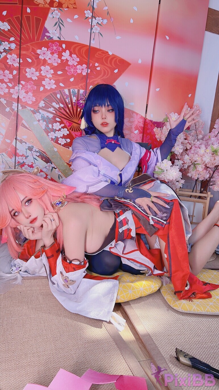 Coser-Byoru-Yae-Miko-x-Raiden-Shogun-PixiBB.COM-075