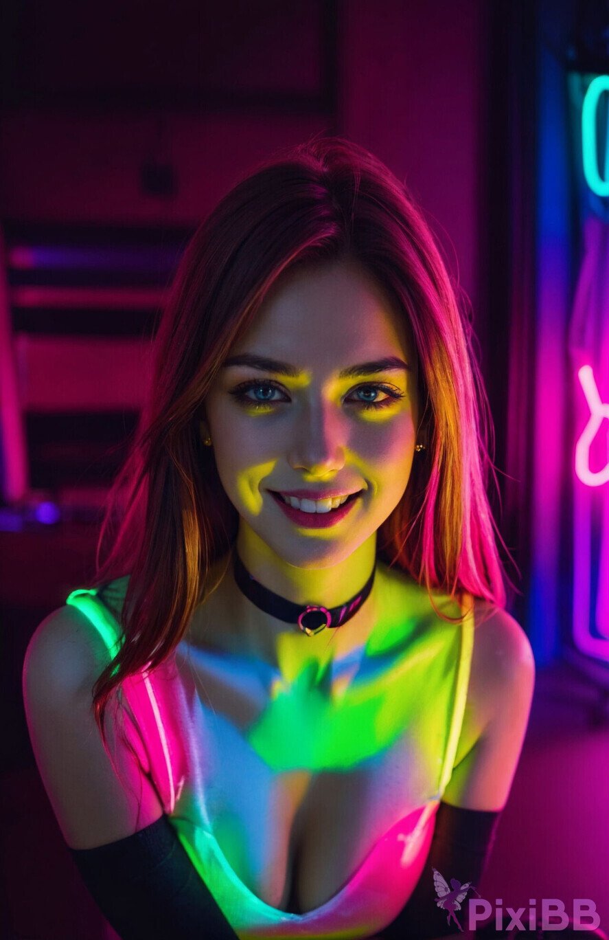 Beautiful Sexy Girl Colorful Lights PixiBB 14