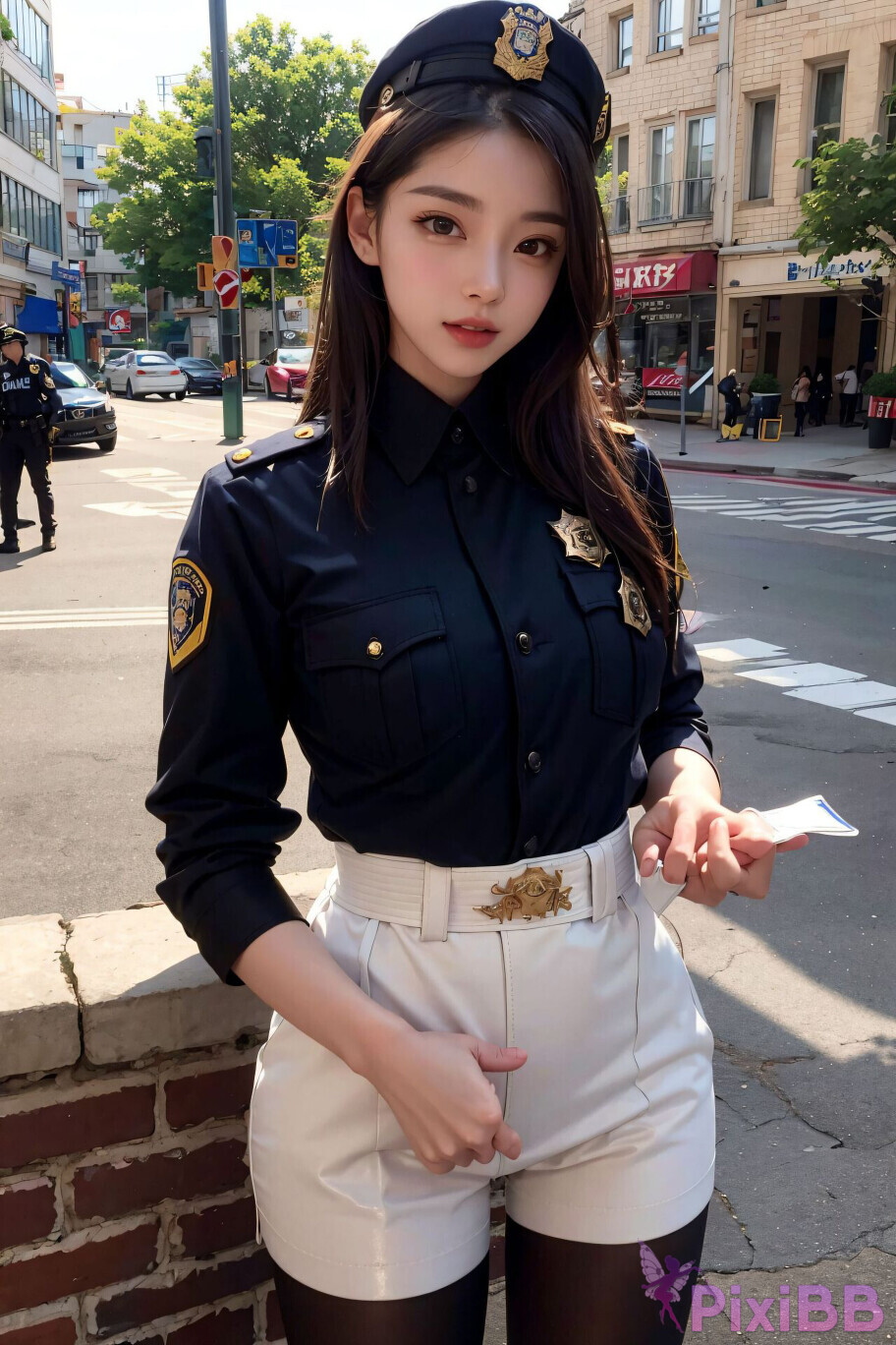 Sexy Police Inspector Girl Sexy Cop Girl in Uniform PixiBB 04