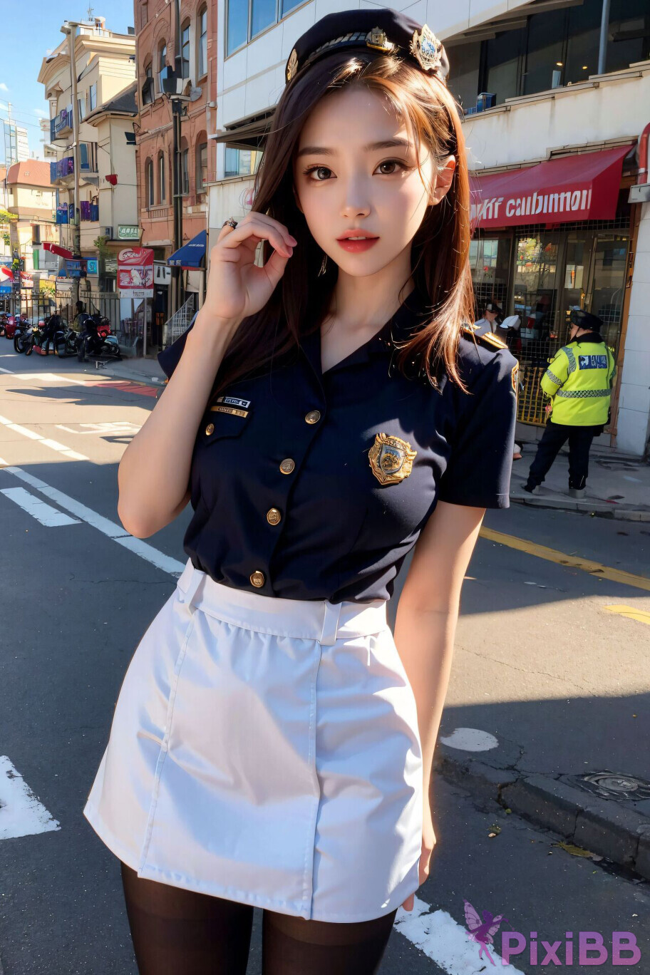 Sexy Police Inspector Girl Sexy Cop Girl in Uniform PixiBB 12