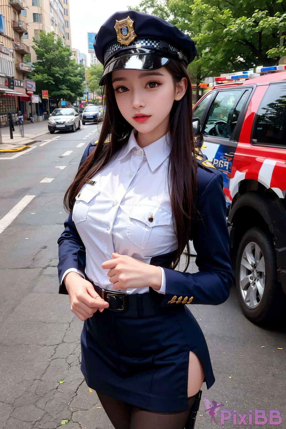 Sexy Police Inspector Girl Sexy Cop Girl in Uniform PixiBB 13