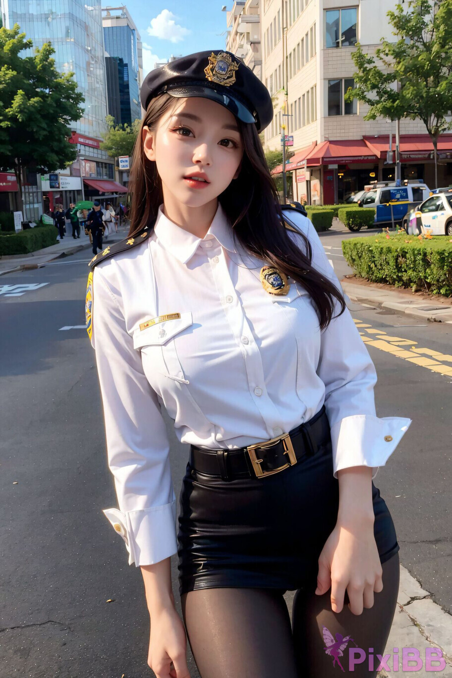 Sexy Police Inspector Girl Sexy Cop Girl in Uniform PixiBB 16