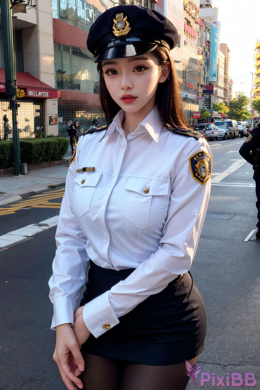 Sexy Police Inspector Girl Sexy Cop Girl in Uniform PixiBB 17