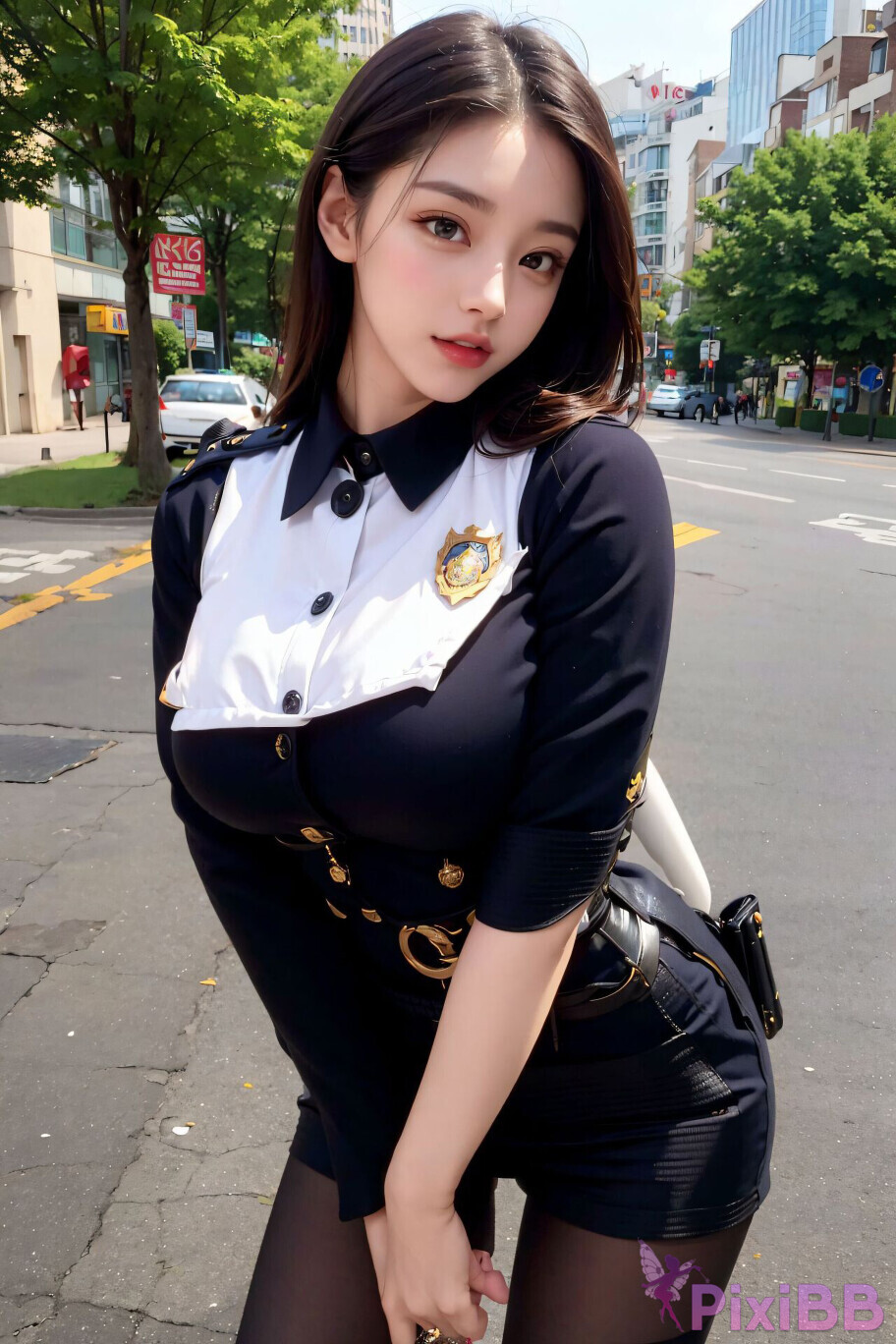 Sexy Police Inspector Girl Sexy Cop Girl in Uniform PixiBB 20