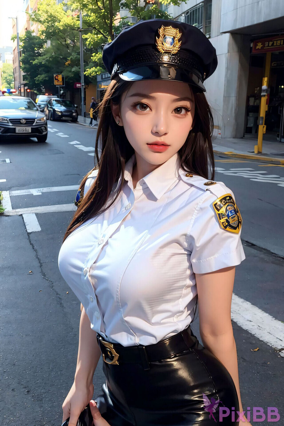 Sexy Police Inspector Girl Sexy Cop Girl in Uniform PixiBB 21