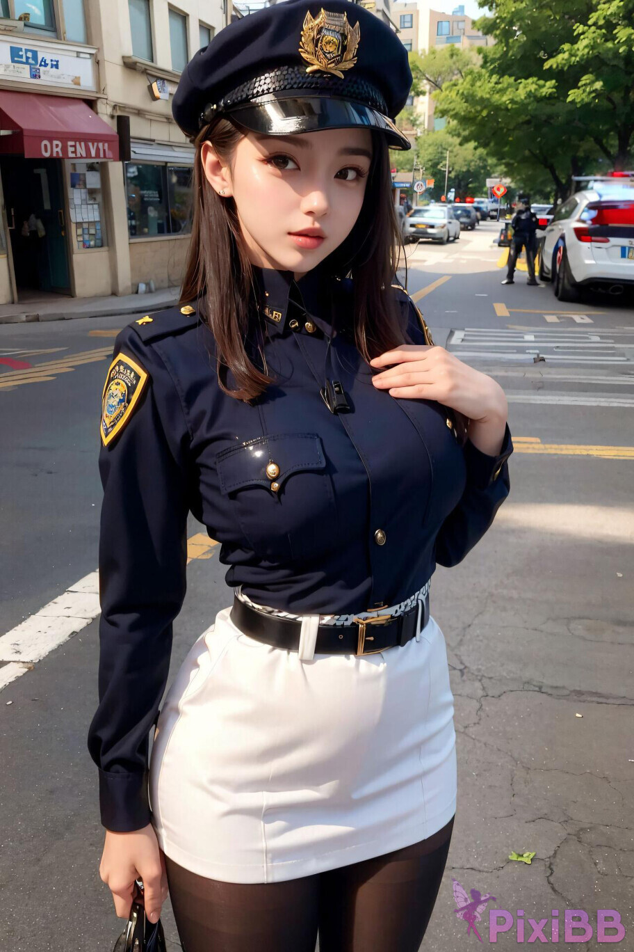 Sexy Police Inspector Girl Sexy Cop Girl in Uniform PixiBB 222