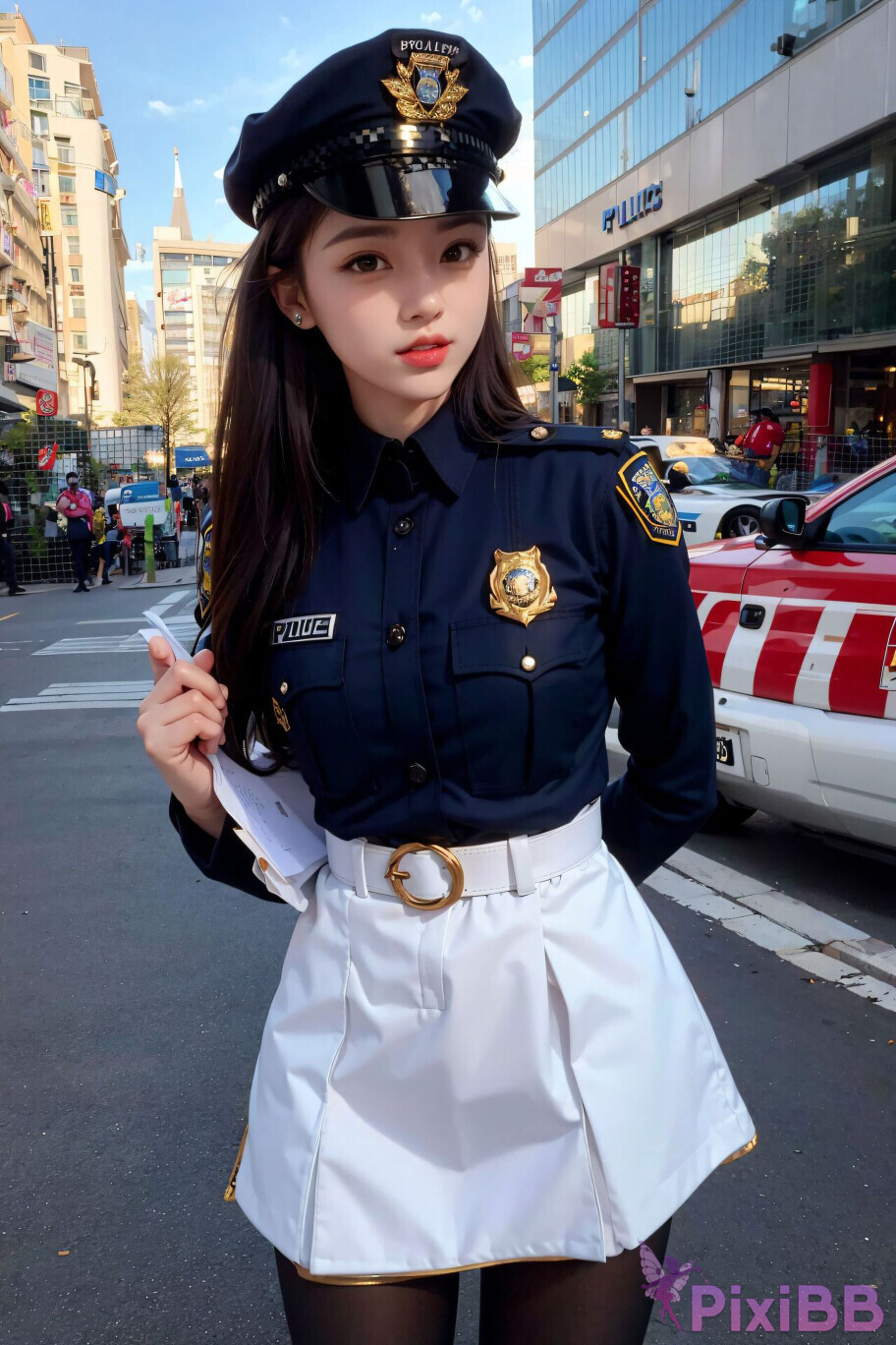 Sexy Police Inspector Girl Sexy Cop Girl in Uniform PixiBB 25