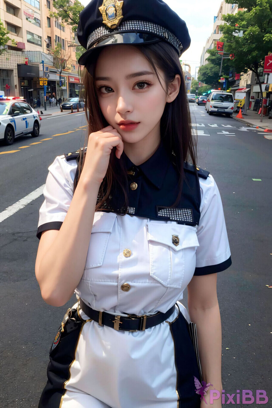 Sexy Police Inspector Girl Sexy Cop Girl in Uniform PixiBB 33