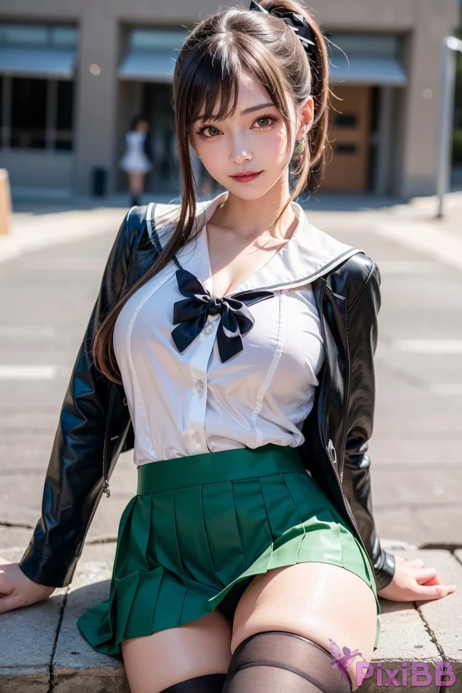 Ponytailed Sexy Girls Hot Summary AI Generated PixiBB.COM 015