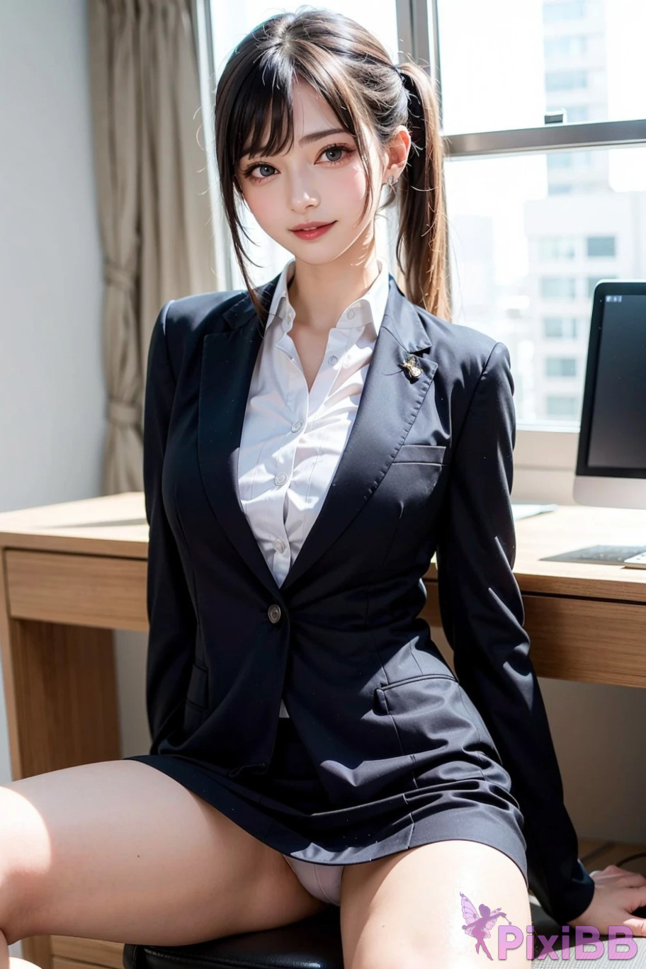 Ponytailed Sexy Girls Hot Summary AI Generated PixiBB.COM 031