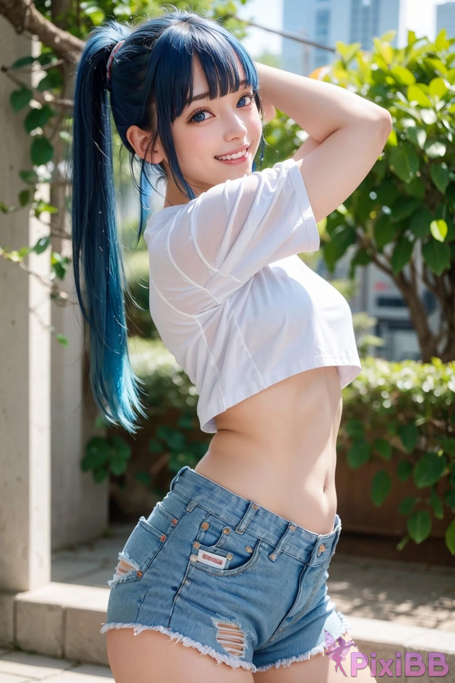 Ponytailed Sexy Girls Hot Summary AI Generated PixiBB.COM 039