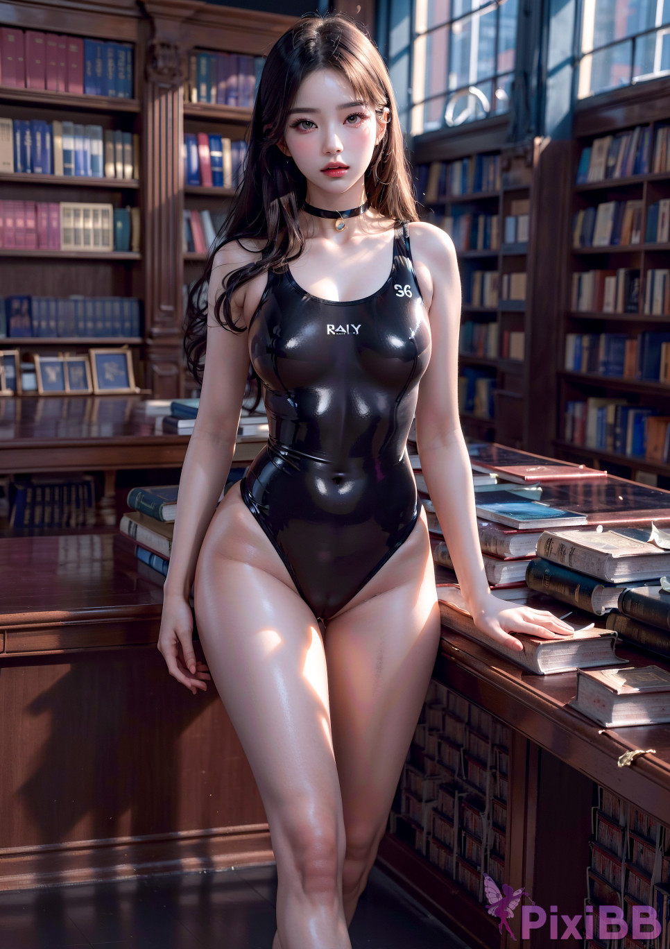 Sexy AI Girl In Library PixiBB.COM 005