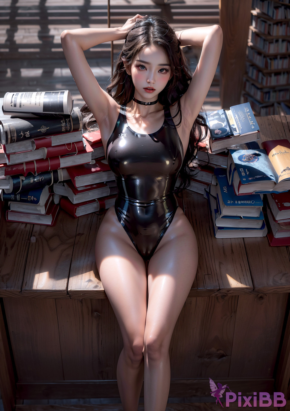 Sexy AI Girl In Library PixiBB.COM 026