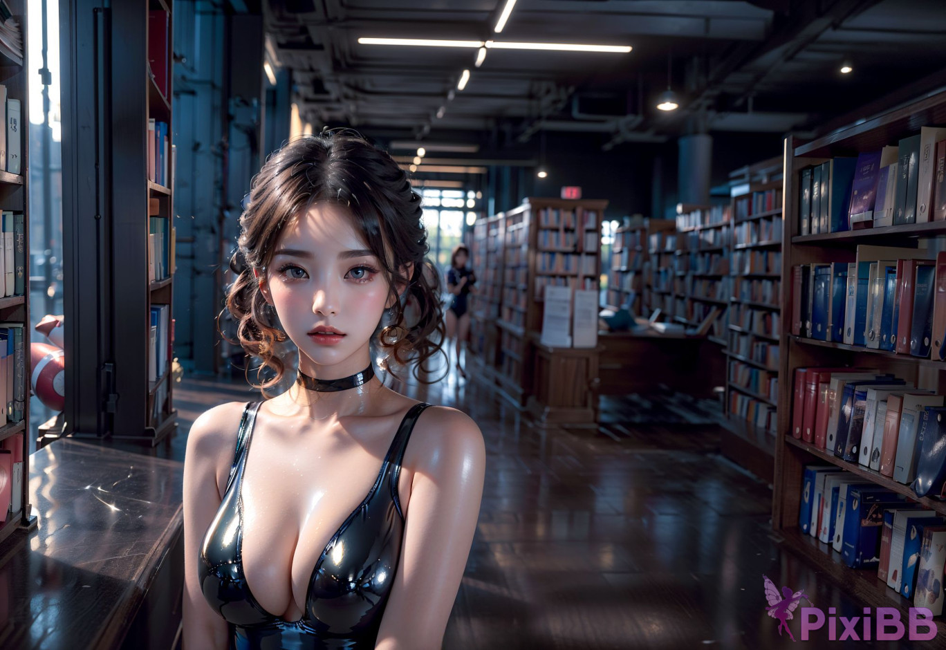 Sexy AI Girl In Library PixiBB.COM 037